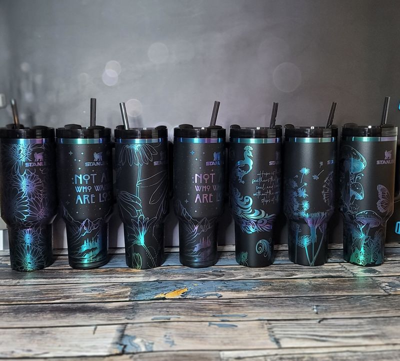Stanley Chroma 40oz, Limited Edition, Engraved Stanley, Northern Lights Tumbler, Stanley Quencher H2.0, Custom Tumbler, Perfect Gift (Logo on Cup)
