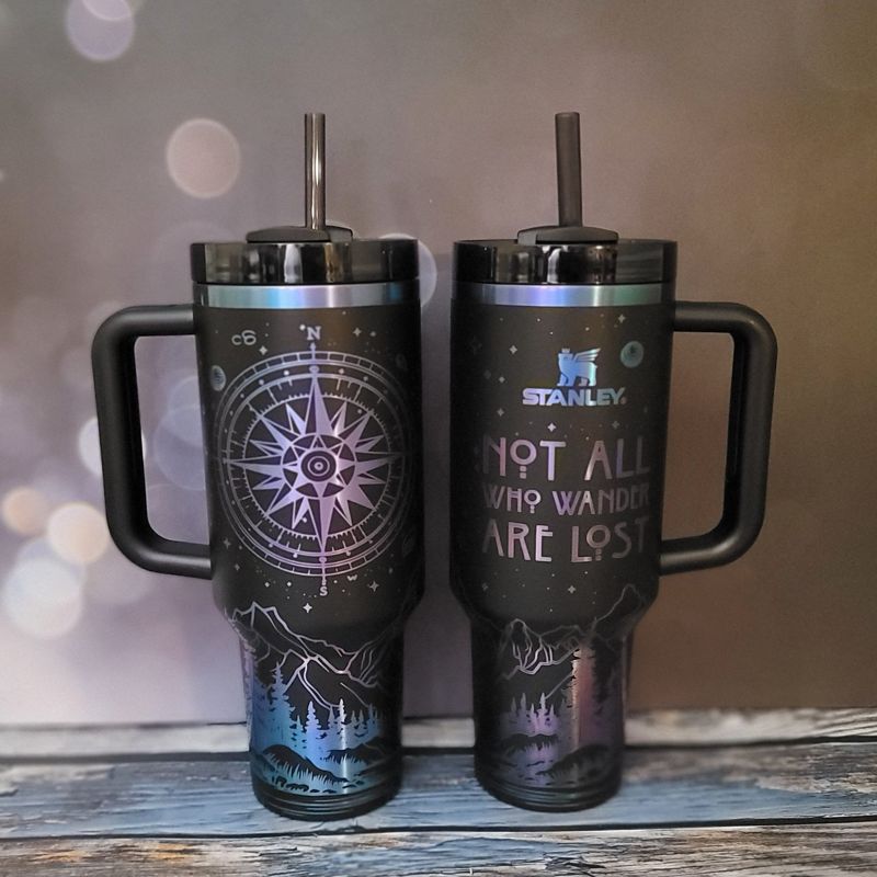 Stanley Chroma 40oz, Limited Edition, Engraved Stanley, Northern Lights Tumbler, Stanley Quencher H2.0, Custom Tumbler, Perfect Gift (Logo on Cup)