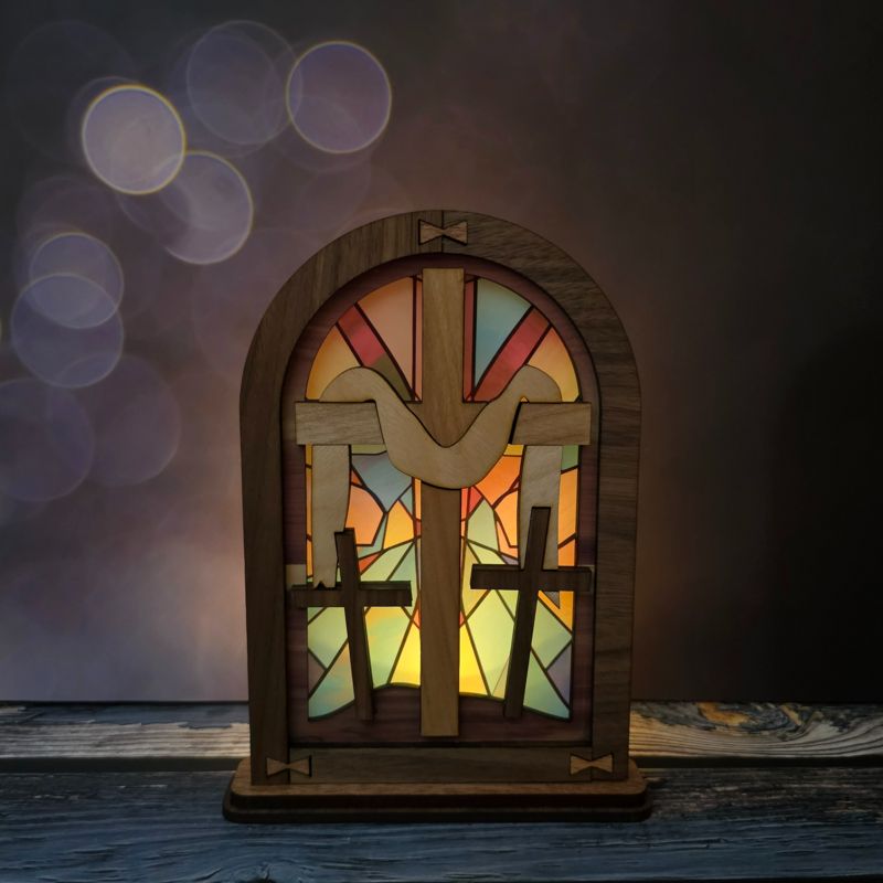 Religious Easter Mantle Decor - Angel, Cross, or Empty Tomb Options