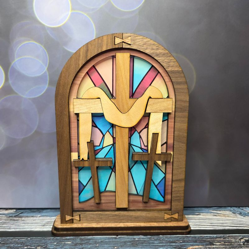 Religious Easter Mantle Decor - Angel, Cross, or Empty Tomb Options