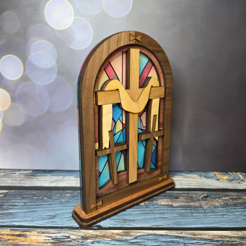 Religious Easter Mantle Decor - Angel, Cross, or Empty Tomb Options