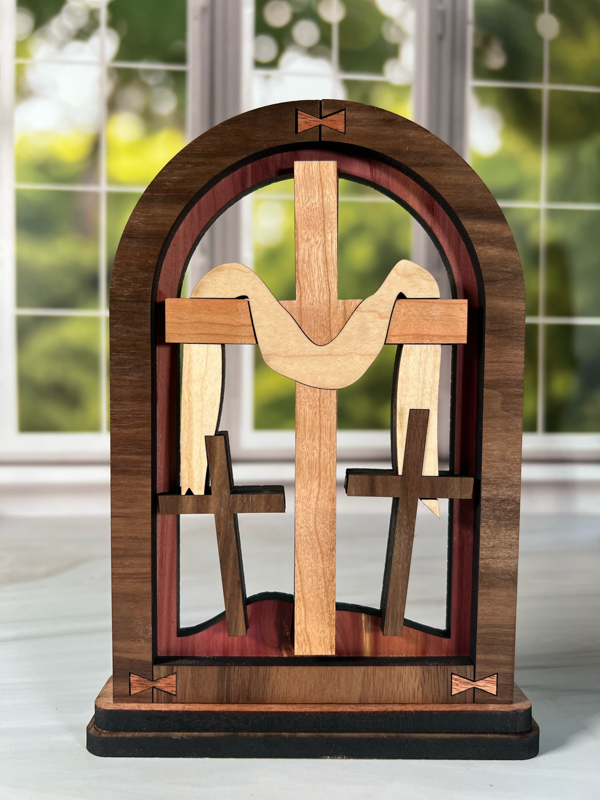 Religious Easter Mantle Decor - Angel, Cross, or Empty Tomb Options