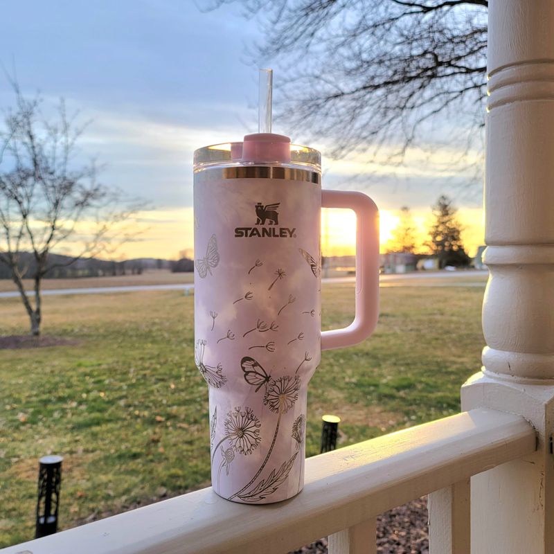 Stanley 40oz Target Exclusive Tie Dye HTF **FREE KEYCHAIN ** Citron Ocean Peach Wisteria Tie Dye Brand New (Brilliant White, Plain - No Engraving)