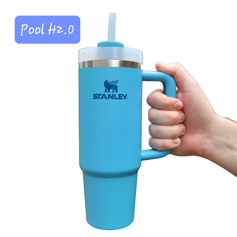 Ocean Adventure 40oz Laser-Engraved Tumbler: Whimsical Sea Creatures and Your Choice of Colors (30oz Pool H2.0)