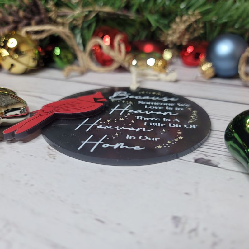 Heavenly Cardinal: UV-Printed Acrylic Ornament
