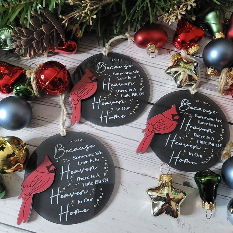 Heavenly Cardinal: UV-Printed Acrylic Ornament