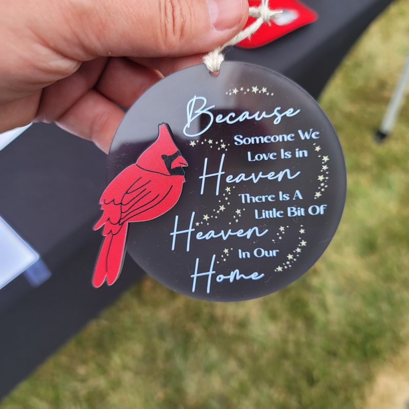 Heavenly Cardinal: UV-Printed Acrylic Ornament