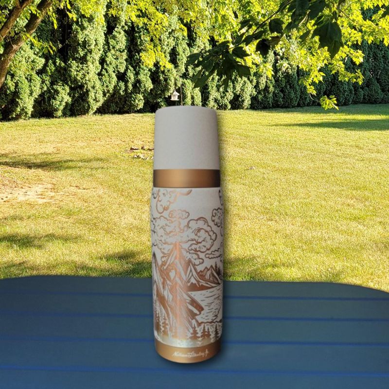 Exclusive 25oz Stanley Ash Bronze Thermos with Mountain Engraving