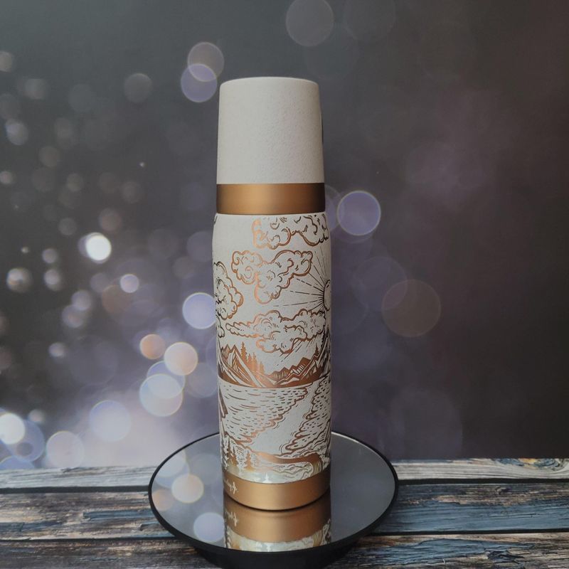 Exclusive 25oz Stanley Ash Bronze Thermos with Mountain Engraving
