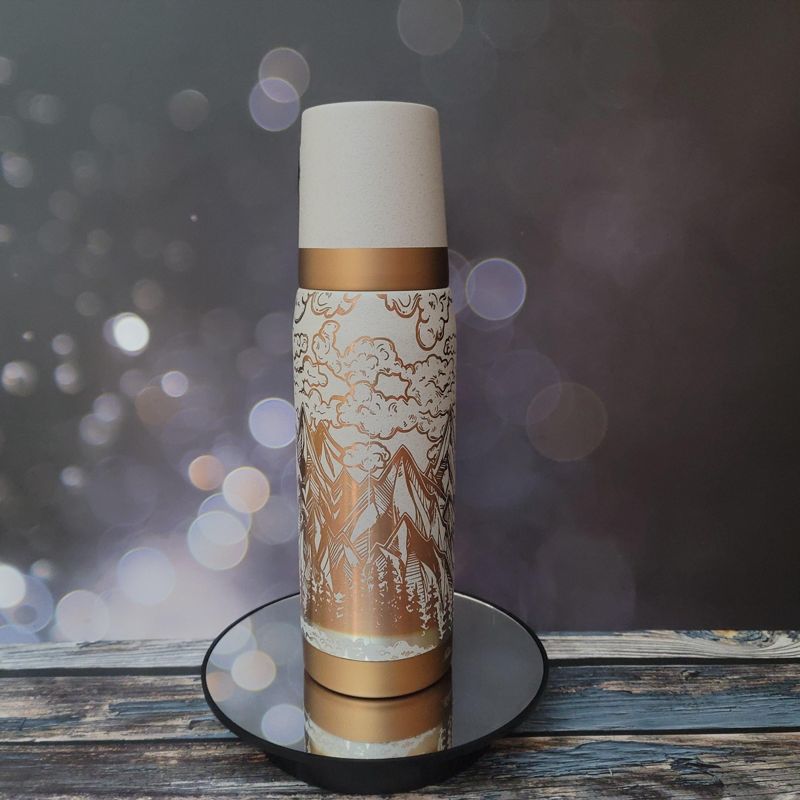 Exclusive 25oz Stanley Ash Bronze Thermos with Mountain Engraving