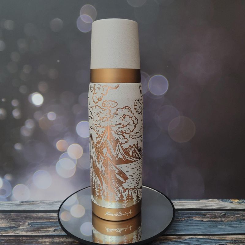 Exclusive 25oz Stanley Ash Bronze Thermos with Mountain Engraving