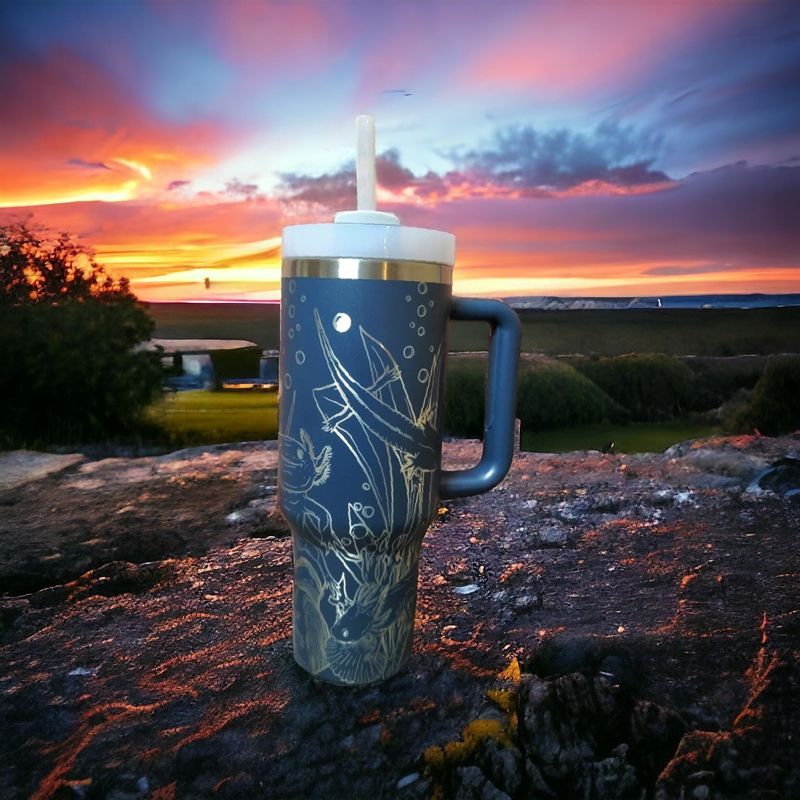 40oz Axolotl Tumbler with Lid, Handcrafted and Insulated Gift for Nature Lovers (40oz Cream)