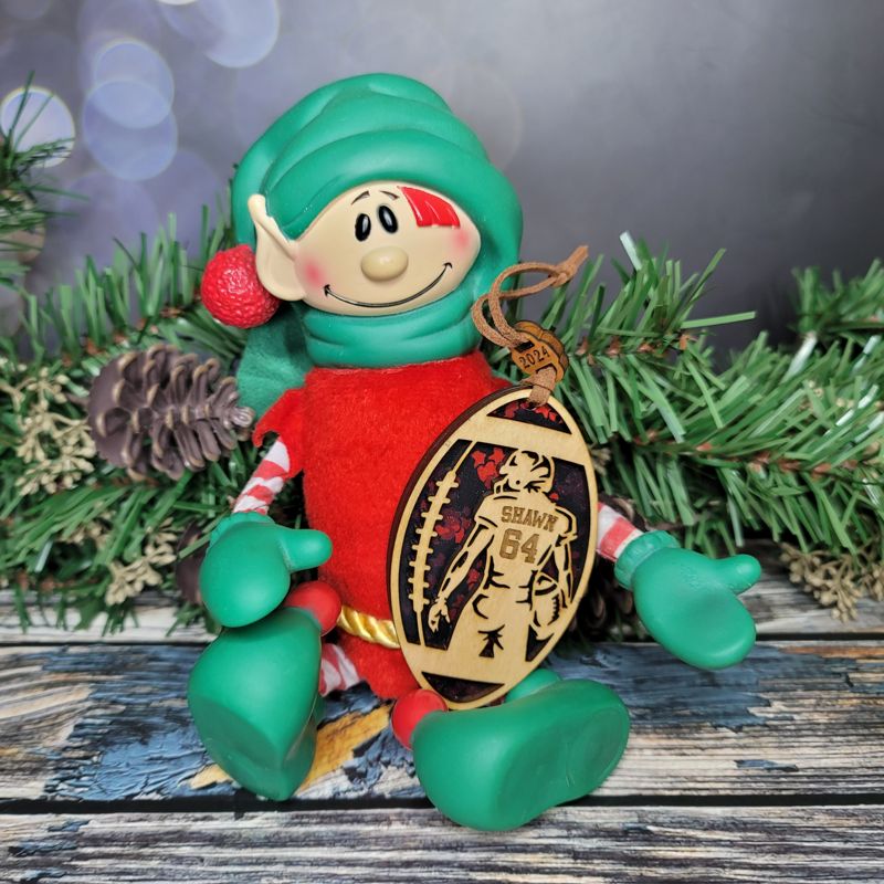 Personalized Football-Themed Christmas Ornament