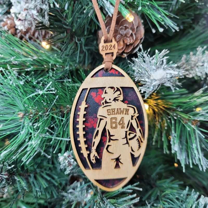 Personalized Football-Themed Christmas Ornament