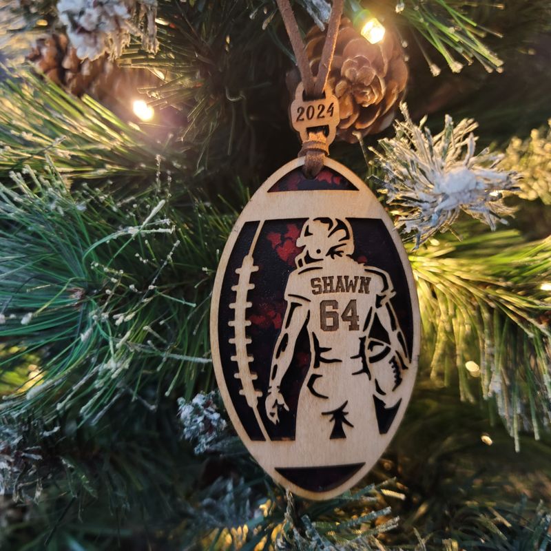 Personalized Football-Themed Christmas Ornament