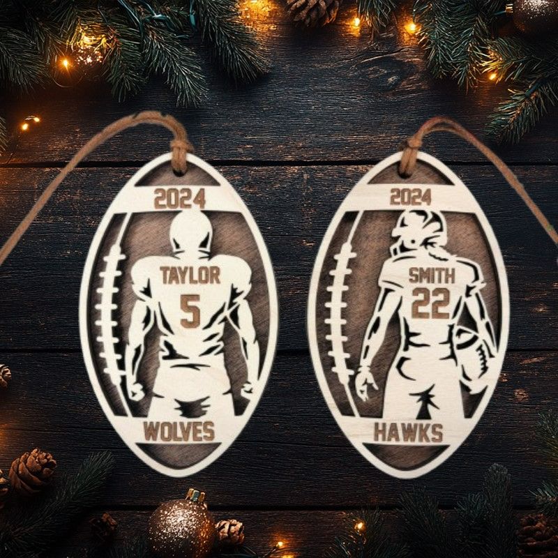 Personalized Football-Themed Christmas Ornament