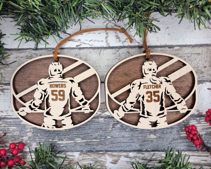 Personalized Hockey-Themed Christmas Ornament