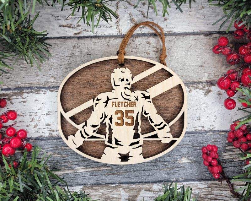 Personalized Hockey-Themed Christmas Ornament