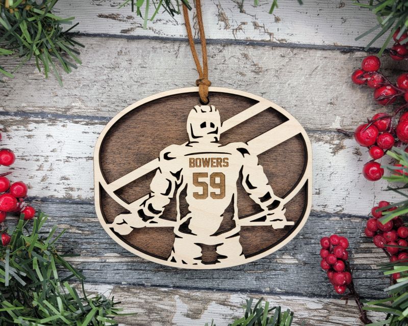 Personalized Hockey-Themed Christmas Ornament