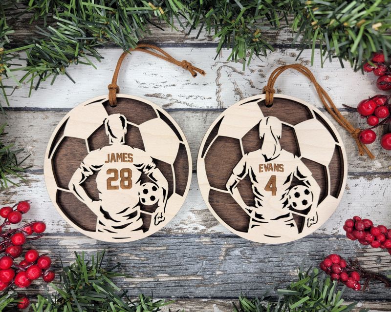 Personalized Soccer-Themed Christmas Ornament