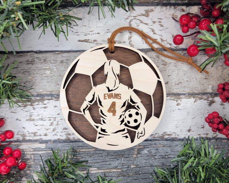 Personalized Soccer-Themed Christmas Ornament