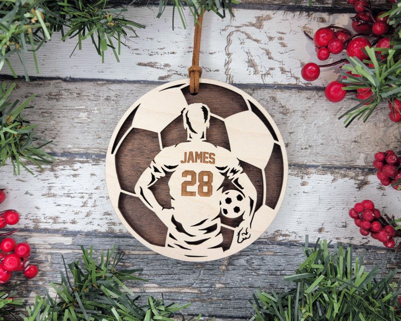 Personalized Soccer-Themed Christmas Ornament