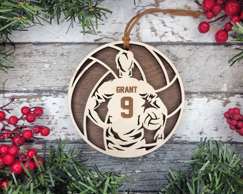 Personalized Volleyball-Themed Christmas Ornament