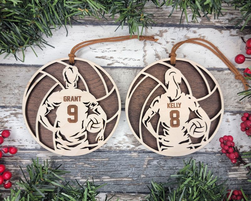 Personalized Volleyball-Themed Christmas Ornament