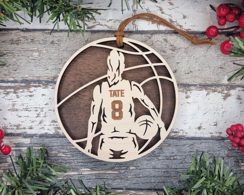 Personalized Basketball-Themed Christmas Ornament