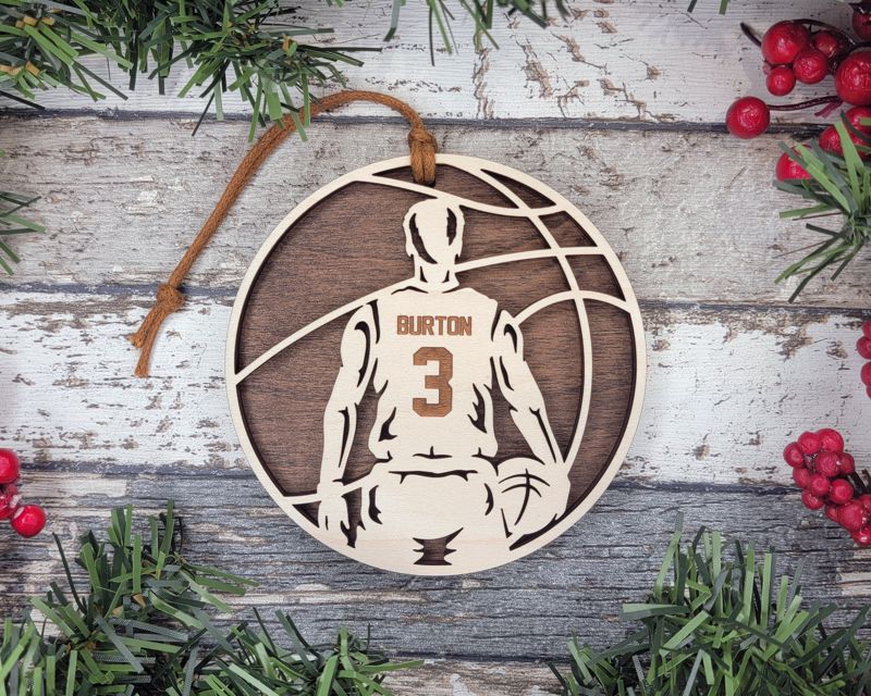 Personalized Basketball-Themed Christmas Ornament