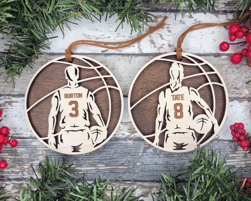 Personalized Basketball-Themed Christmas Ornament