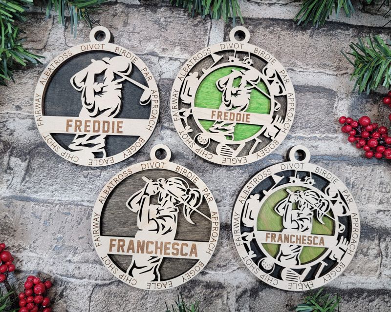 Layered Golf Christmas Ornament