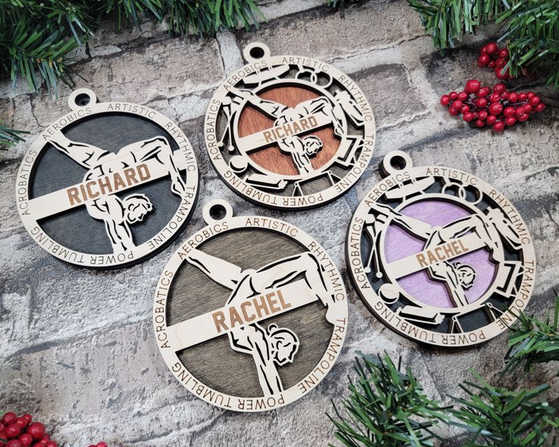 Layered Gymnast Christmas Ornament
