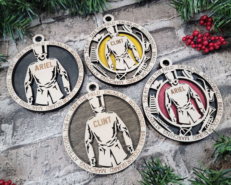 Layered Marching Band Christmas Ornament