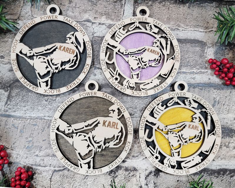 Layered Martial Arts Christmas Ornament