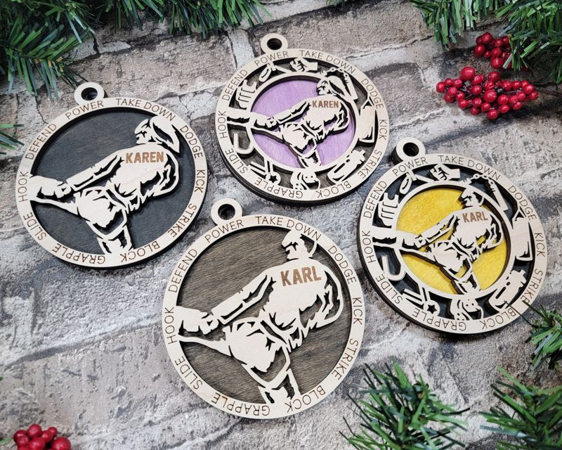 Layered Martial Arts Christmas Ornament