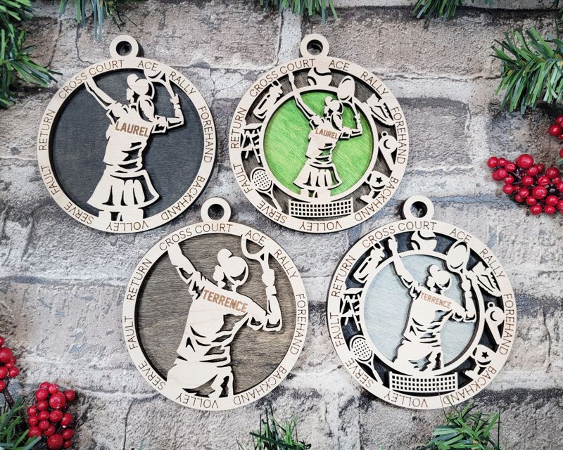 Layered Tennis Christmas Ornament