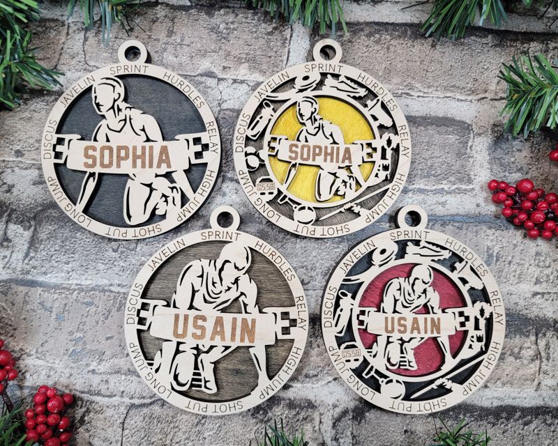 Layered Track Christmas Ornament