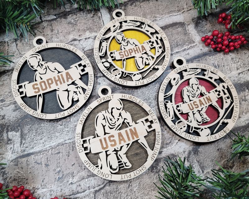 Layered Track Christmas Ornament