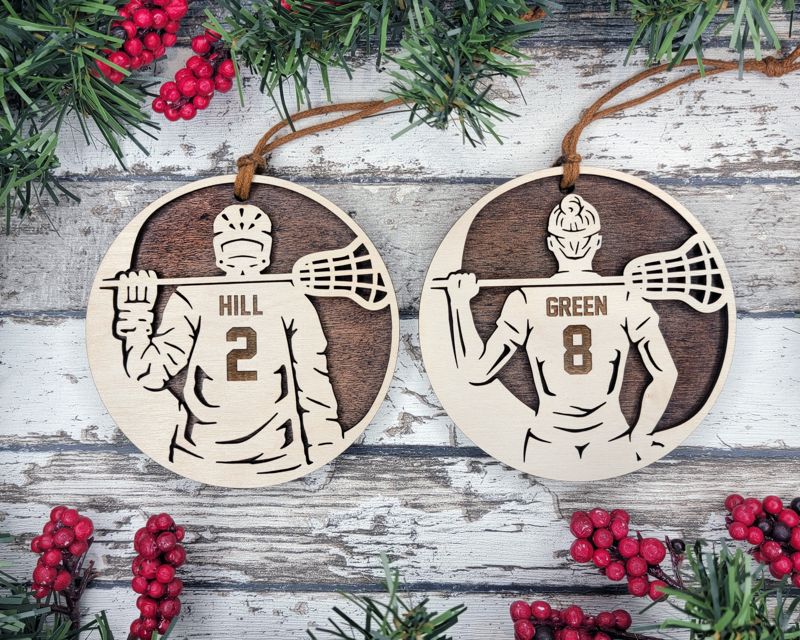 Personalized Lacrosse-Themed Christmas Ornament