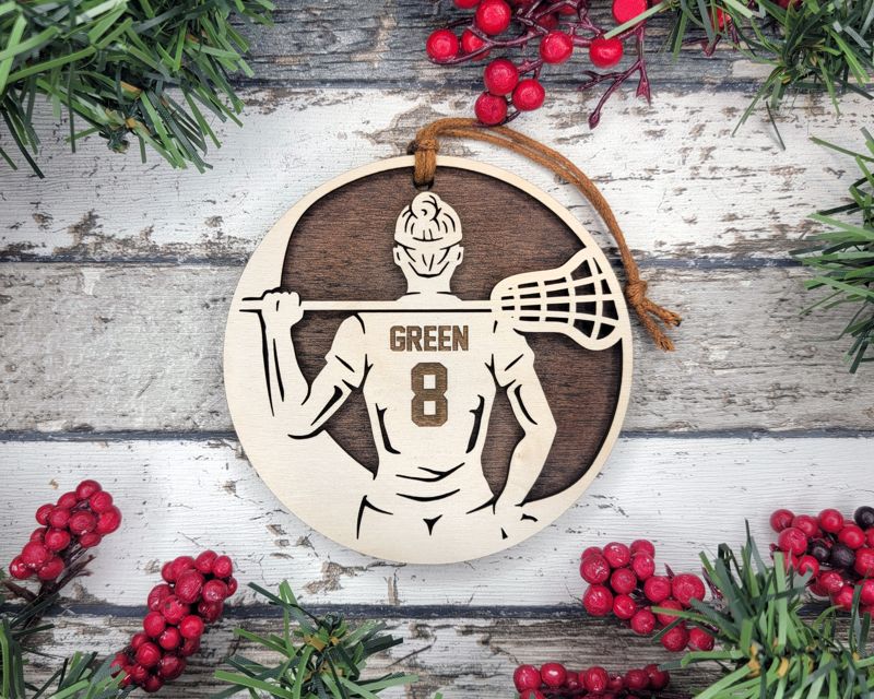 Personalized Lacrosse-Themed Christmas Ornament