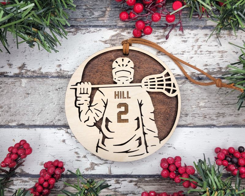 Personalized Lacrosse-Themed Christmas Ornament