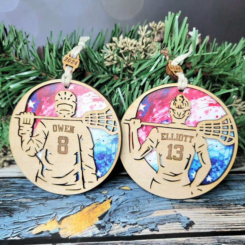 Personalized Lacrosse-Themed Christmas Ornament