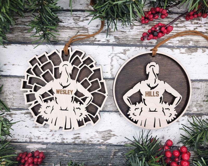 Personalized Cheerleader-Themed Christmas Ornament