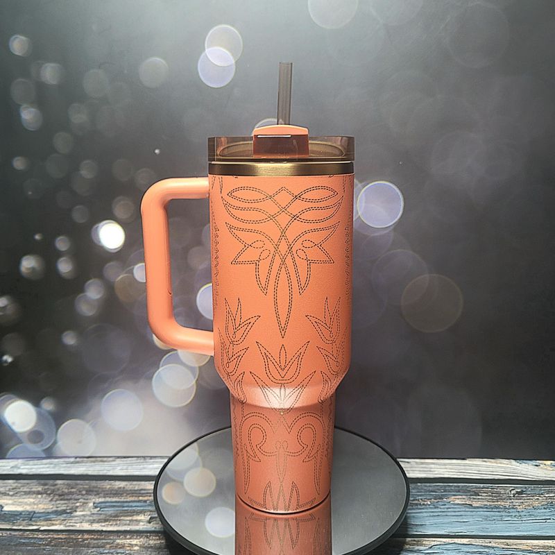 Western Themed Leather Boot Design Stanley Tumbler (Design Only)