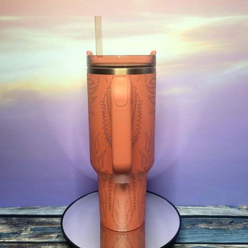 Western Themed Leather Boot Design Stanley Tumbler (Design Only)