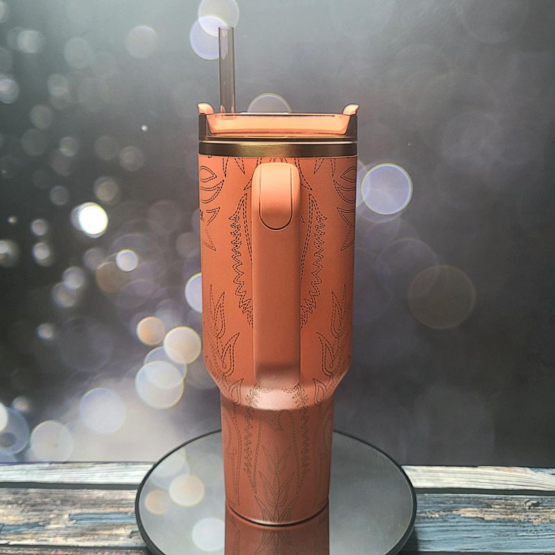 Western Themed Leather Boot Design Stanley Tumbler (Design Only)