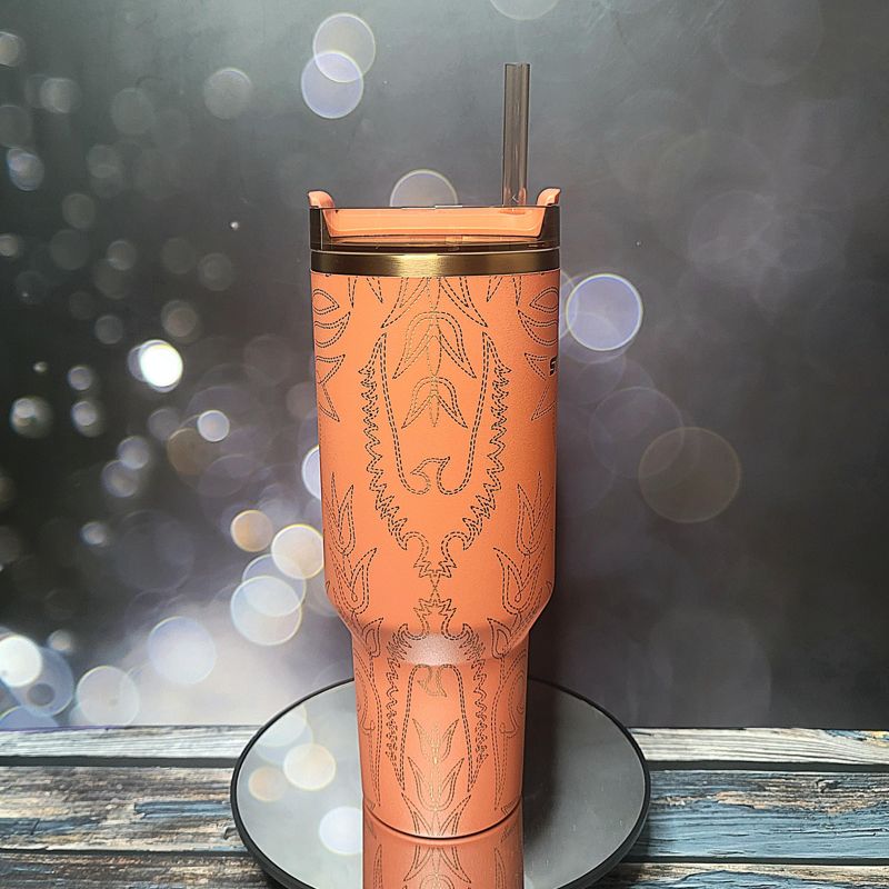 Western Themed Leather Boot Design Stanley Tumbler (Design Only)