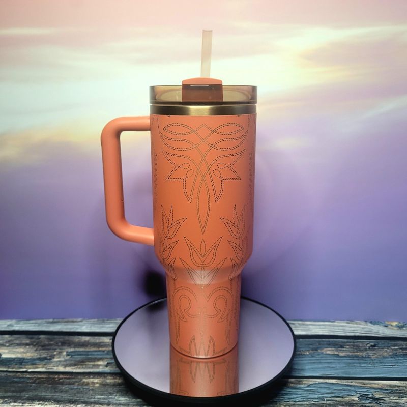 Western Themed Leather Boot Design Stanley Tumbler (Design Only)