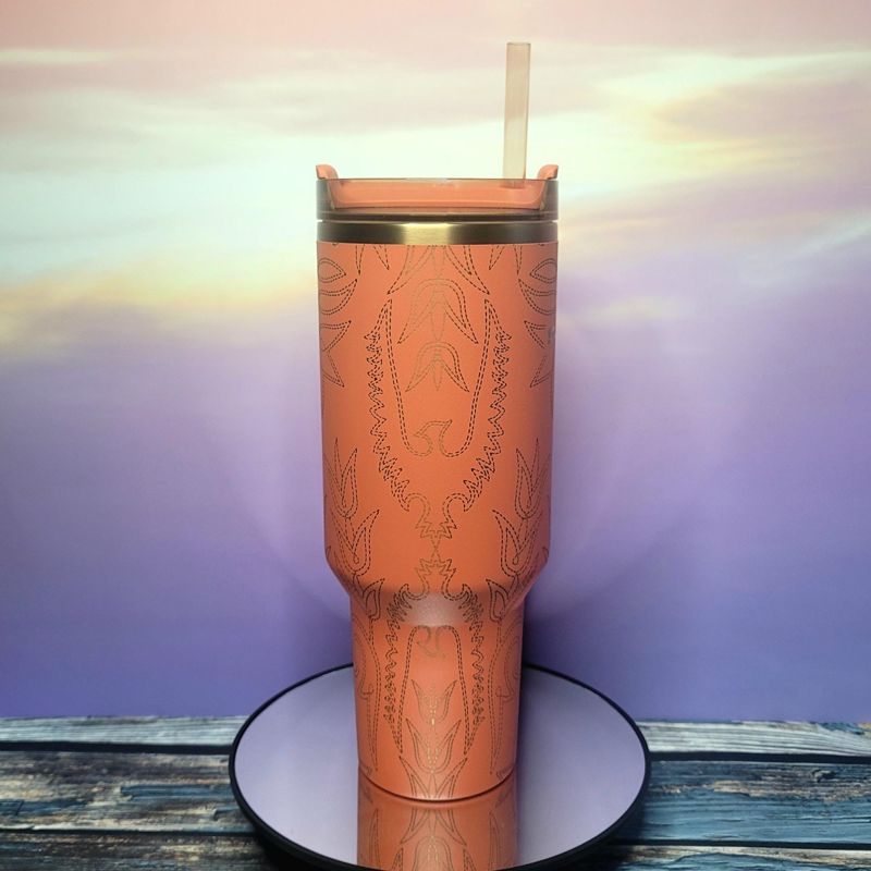 Western Themed Leather Boot Design Stanley Tumbler (Design Only)